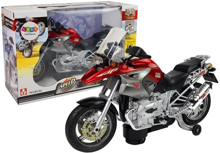 Іграшка LEAN Toys Мотоцикл на батарейках зі світлом і музикою Червоний 6734 (5904665996768) - зображення 2