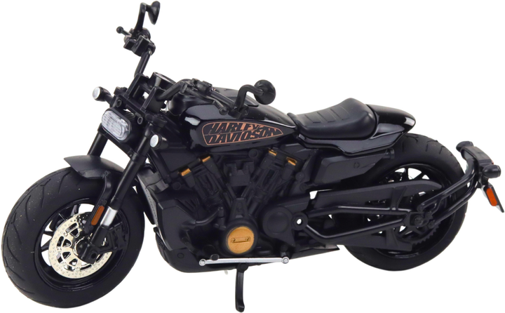 Zabawka LEAN Toys Motocykl chopper metalowy ze światłami i dźwiękami ze złotymi elementami 1:12 Czarny 22618 (5905991049678) - obraz 3