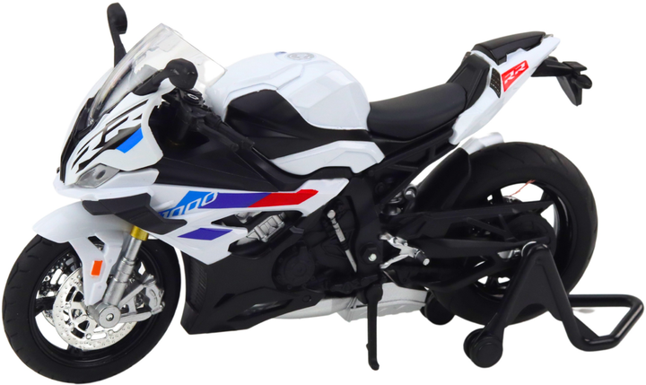 Zabawka LEAN Toys Motocykl S1000 sportowy metalowy ze światłami i dźwiękami 1:12 Biały 22625 (5905991049746) - obraz 4