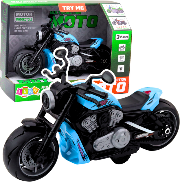 Іграшка LEAN Toys Іграшковий мотоцикл на батарейках з приводом, світлом і звуками Синій 24209 (5905991053552) - зображення 2