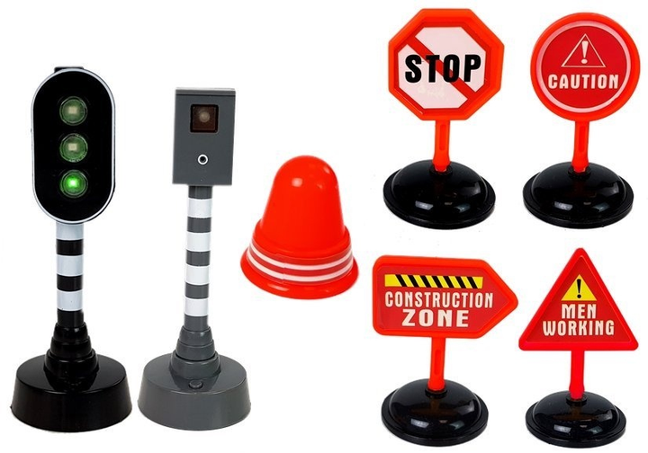 Набір LEAN Toys Пожежна служба з світловою сигналізацією та фрикційним приводом, а також зі звуками та світловими ефектами + Дорожні знаки 7582 (5905884455678) - зображення 4