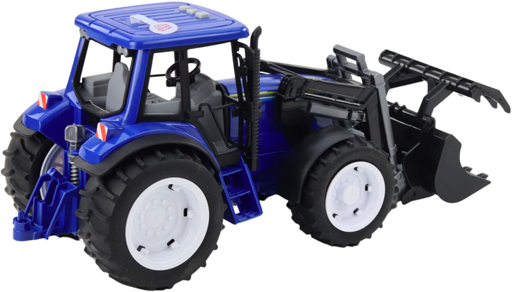 Zabawka LEAN Toys Traktor farmerski z ruchomą łyżką oraz ze światłami i dźwiękami 1:10 Niebieski 24712 (5905991057628) - obraz 4