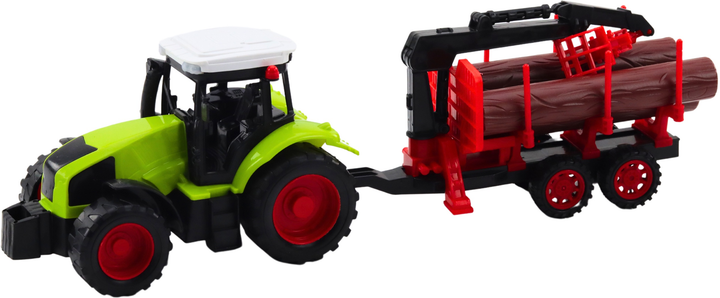 Zabawka LEAN Toys Traktor rolniczy z przyczepą HDS do transportu drewna i bali 24796 (5905991058465) - obraz 5