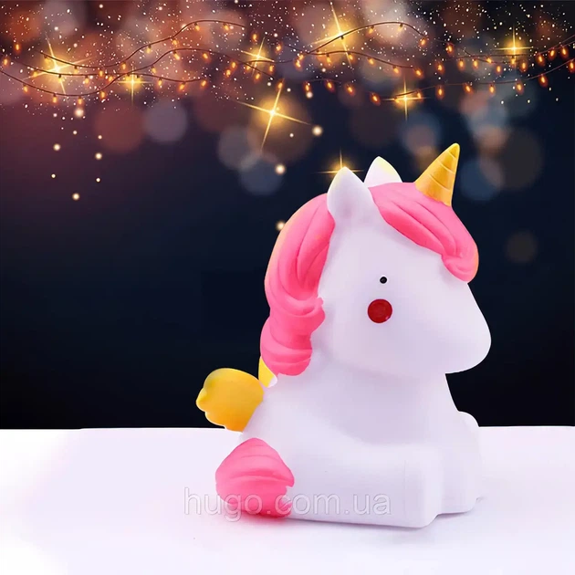 Дитячий силіконовий нічник світильник лампа єдиноріг RGB LOSSO Unicorn - зображення 3