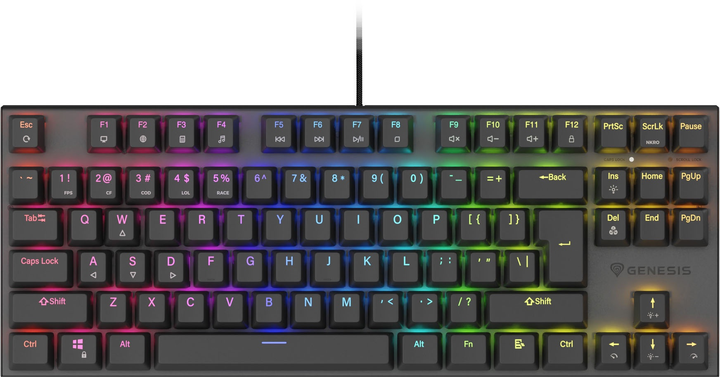 Клавіатура дротова Genesis Thor 303 TKL RGB Outemu Peach Silent Black (5901969432947) - зображення 2
