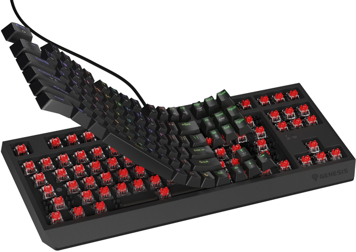 Клавіатура дротова Genesis Thor 230 TKL RGB Outemu Red Black (5901969443271) - зображення 5