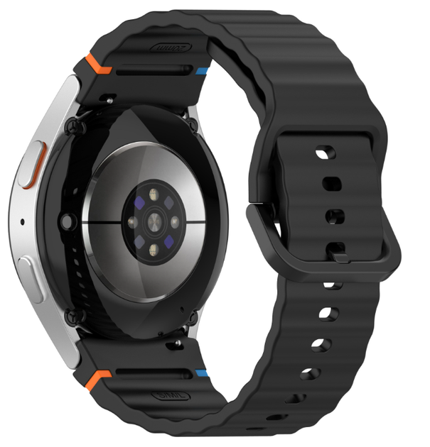 Силіконовий ремінець для Samsung Galaxy Watch 7/FE/6/5/4, Чорний - изображение 3