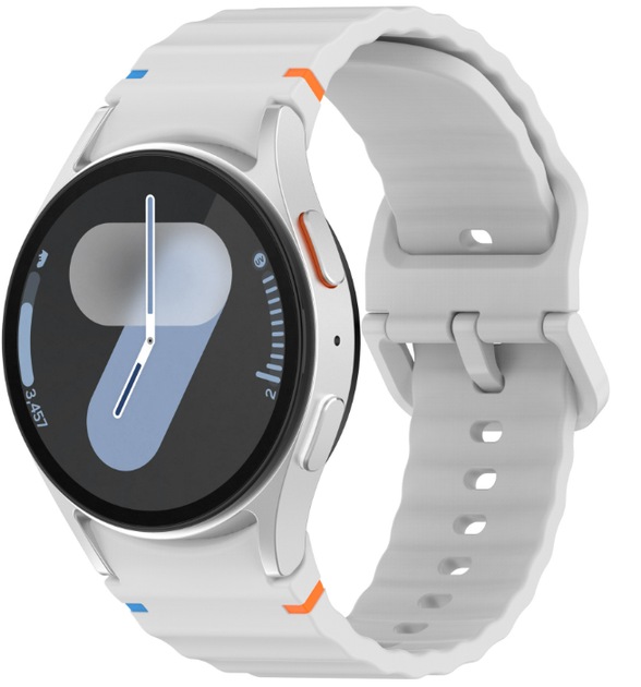 Силіконовий ремінець для Samsung Galaxy Watch 7/FE/6/5/4, Світло-сірий - Фото 2 Силіконовий ремінець для Samsung Galaxy Watch 7/FE/6/5/4, Світло-сірий - изображение 2