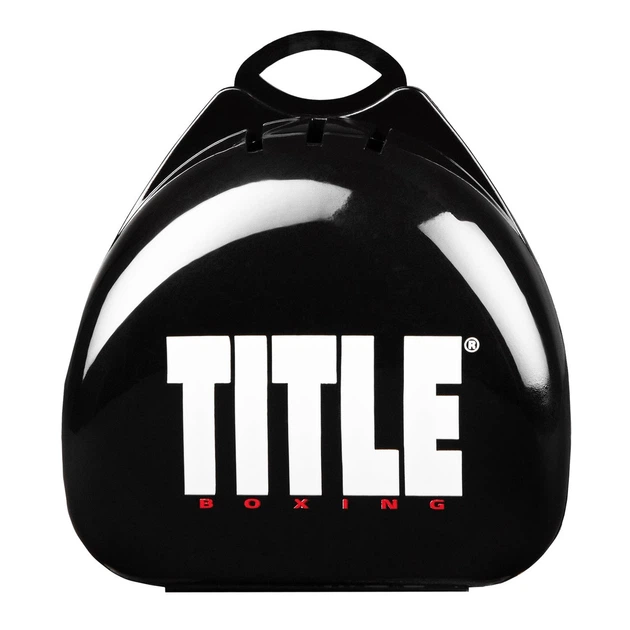 Капа боксерська дитяча для боксу ММА тхеквондо карате єдиноборств TITLE Boxing Air Force Duo чорна з червоним - зображення 7
