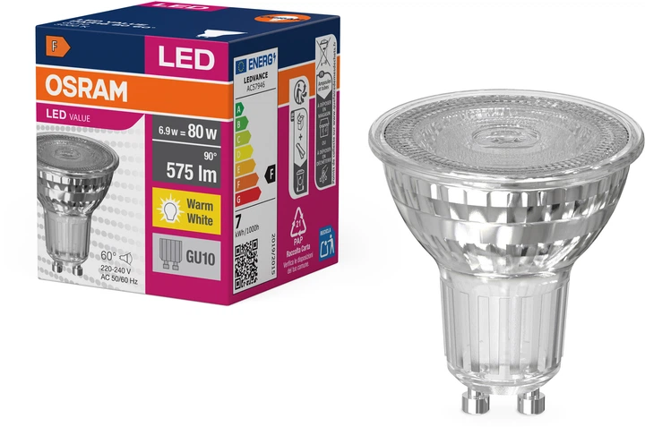 Світлодіодна лампа Ledvance LED PAR16 80 60 6,9Вт 3000К 230В GU10 4058075096769 - изображение 2