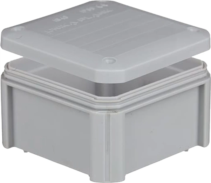 Розподільна коробка Plank Unika IB403 90х90х52 мм IP55 з суцільними стінками Сіра PLK4030850 - Фото 1 Розподільна коробка Plank Unika IB403 90х90х52 мм IP55 з суцільними стінками Сіра PLK4030850 - изображение 1
