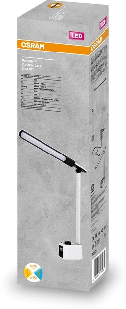 Настільна лампа LEDVANCE LED PANAN CLOCK 8W 3CCT 2USB DIM годинникбіла пластик 4099854363641 - зображення 2