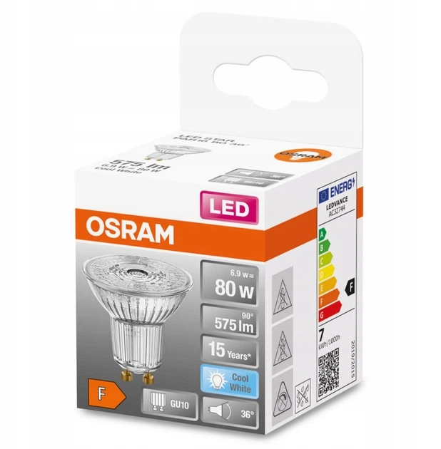 Світлодіодна лампа Ledvance LED PAR16 80 36 6,9Вт 4000К 230В GU10 4058075453647 - изображение 2