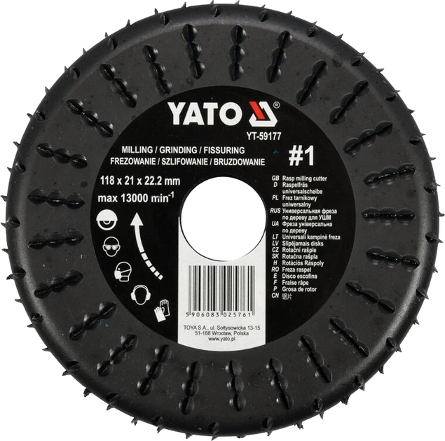 Tarcza szlifierska YATO do drewna 21 mm chropowatość №1 YT-59177 (5906083025761) - obraz 1
