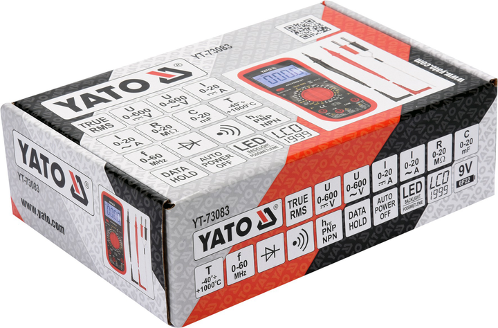 Мультиметр цифровий YATO YT-73083 - зображення 3
