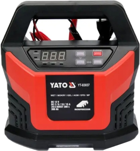 Prostownik elektroniczny Yato 12V/2A 6A 10A 15A BOOST 300S 20A YT-83037( 5906083080616) - obraz 1