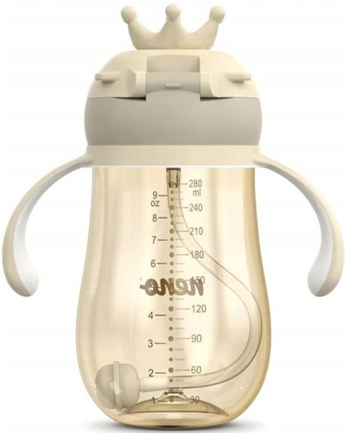 Bidon Neno Mio 2 z obciążoną słomką Kremowy 280 ml (5902479674421) - obraz 2