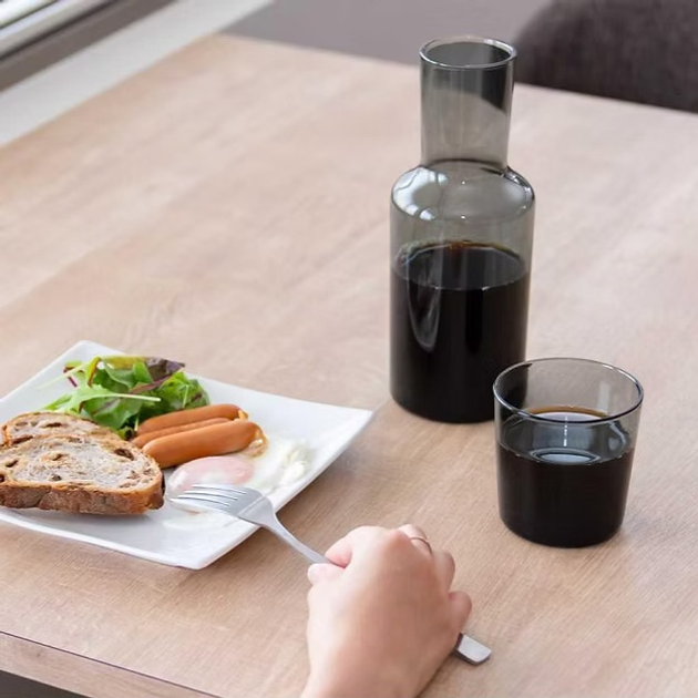 Karafka Hario Colors Night Carafe szara 600 ml + szklanka 280 ml (4977642800335) - obraz 3