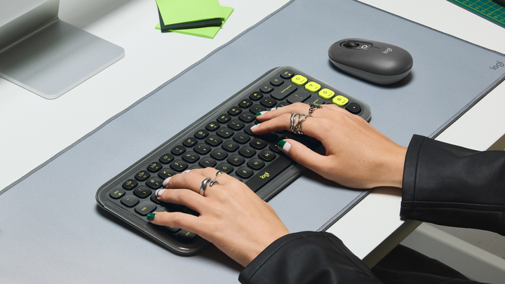 Klawiatura bezprzewodowa Logitech POP Icon Keys Wireless Graphite-Green (920-013071) - obraz 5
