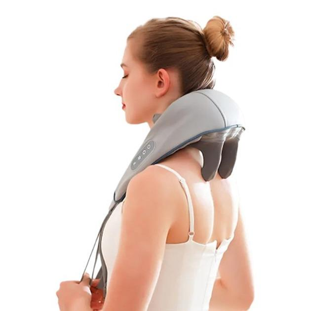 Массажер портативный аккумуляторный Massager shoulder neck waist back legs для шеи, спины и тела с подогревом - изображение 2