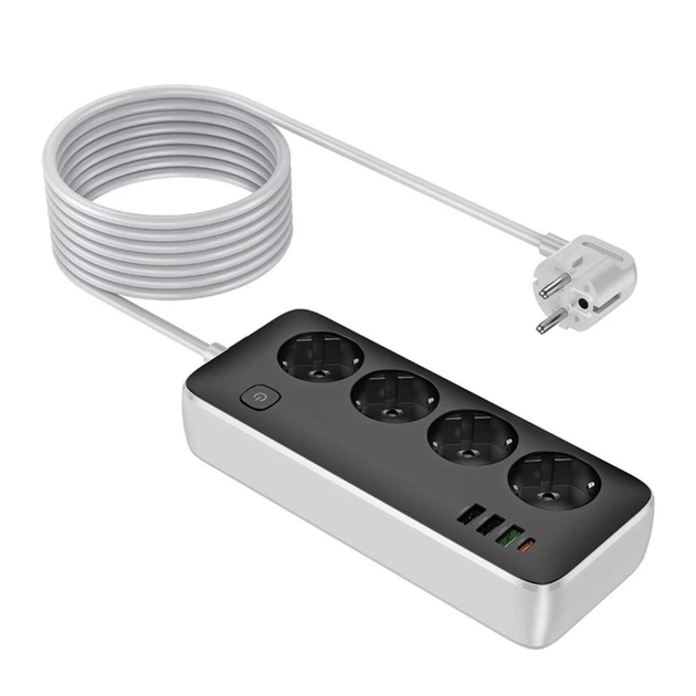 Мережевий подовжувач HOCO AC22 Sunlight 4-bit (PD30W/1C3A) desktop socket (EU/GER)(L=3M) Black - Фото 4 Мережевий подовжувач HOCO AC22 Sunlight 4-bit (PD30W/1C3A) desktop socket (EU/GER)(L=3M) Black - изображение 4