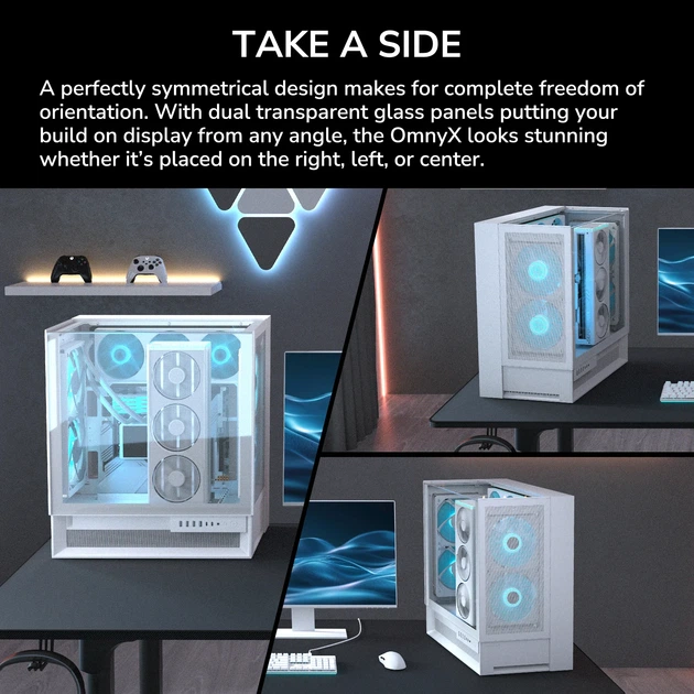Корпус для ПК Cougar OmnyX RGB чорний ігровий акваріум Mid Tower ATX з 4 вентиляторами ARGB 160 мм - зображення 10