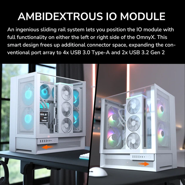 Корпус для ПК Cougar OmnyX RGB чорний ігровий акваріум Mid Tower ATX з 4 вентиляторами ARGB 160 мм - зображення 13