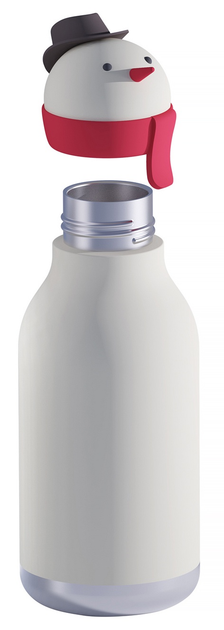 Butelka termiczna ze słomką Asobu Bestie Bałwan 460 ml (842591054808) - obraz 2