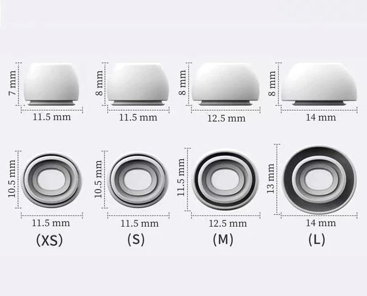 Амбушюры силиконовые для наушников AirPods Pro/AirPods Pro 2, 4 пары White + бокс для хранения - изображение 3