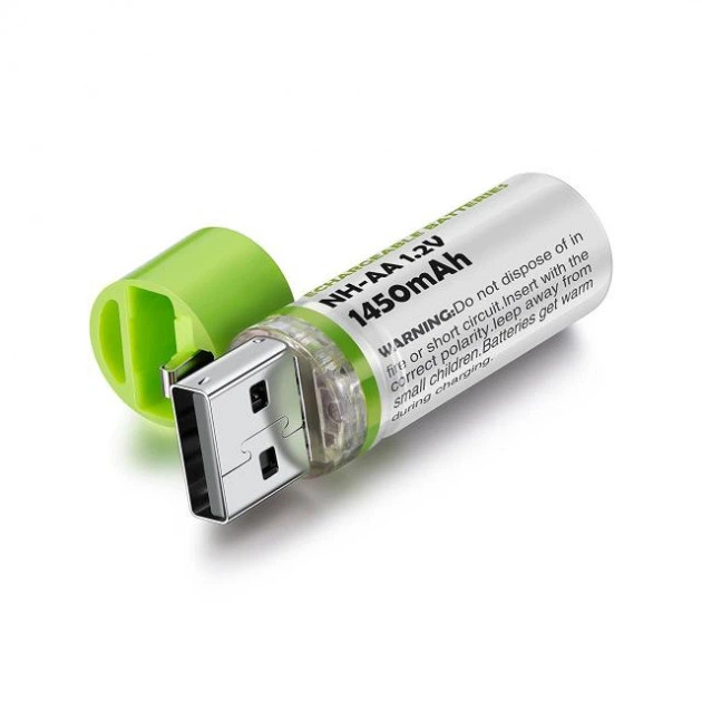 USB аккумулятор пальчиковый 1250mAh (тип AA), цена за набор 2 шт - изображение 5