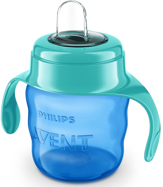 Kubek niekapek Philips AVENT z ustnikiem i uchwytami 6m+ 200 ml Niebieski SCF551/05 (8710103854371) - obraz 2