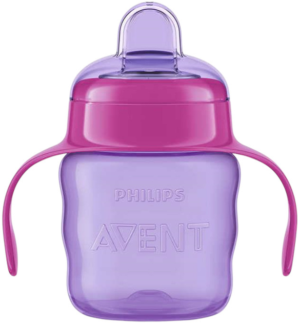 Чашка непроливайка Philips AVENT з носиком і ручками 6м+ 200 мл Фіолетова SCF551/03 (8710103854364) - зображення 1