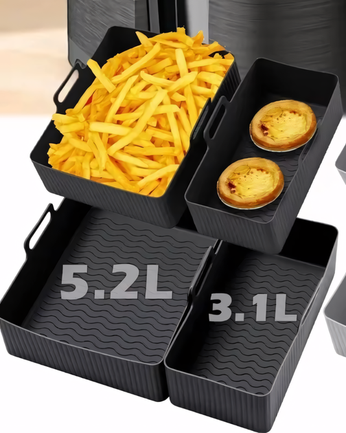 Силиконовые формы 5.2+3.1л для двойного аэрогриля Tefal Ey901840 - изображение 4