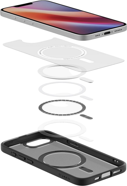 Etui Spigen Ultra Hybrid MagFit do Apple iPhone 16e Frost Black (ACS09144) - obraz 6