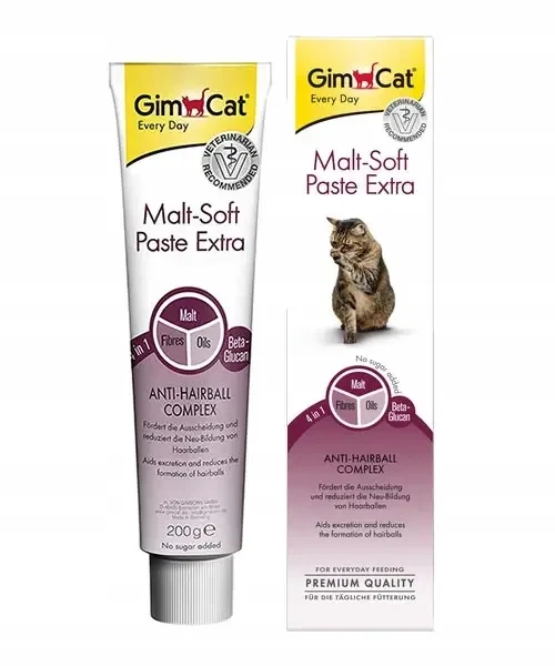 GimCat Malt-Soft Extra 200 г - Паста для выведения шерсти из желудка кошек - изображение 2