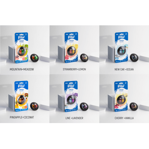 Освіжувач повітря Vitol Fresh Clips Pineapple+Coconat V15513 - зображення 4