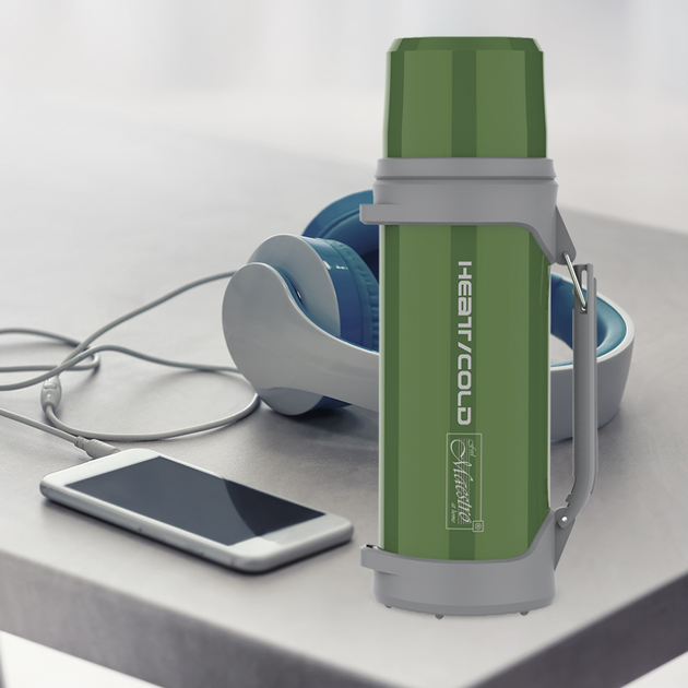 Термос Maestro 1.2л Heat Cold зелений (MR-1631-120-GREEN) - Фото 2 Термос Maestro 1.2л Heat Cold зелений (MR-1631-120-GREEN) - зображення 2