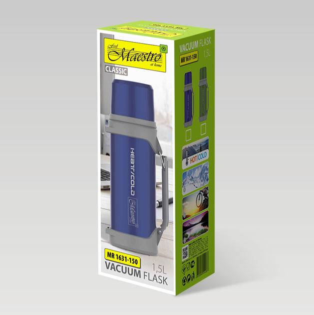 Термос Maestro 1.5 л MR-1631-150N синий (MR-1631-150-BLUE) - изображение 3
