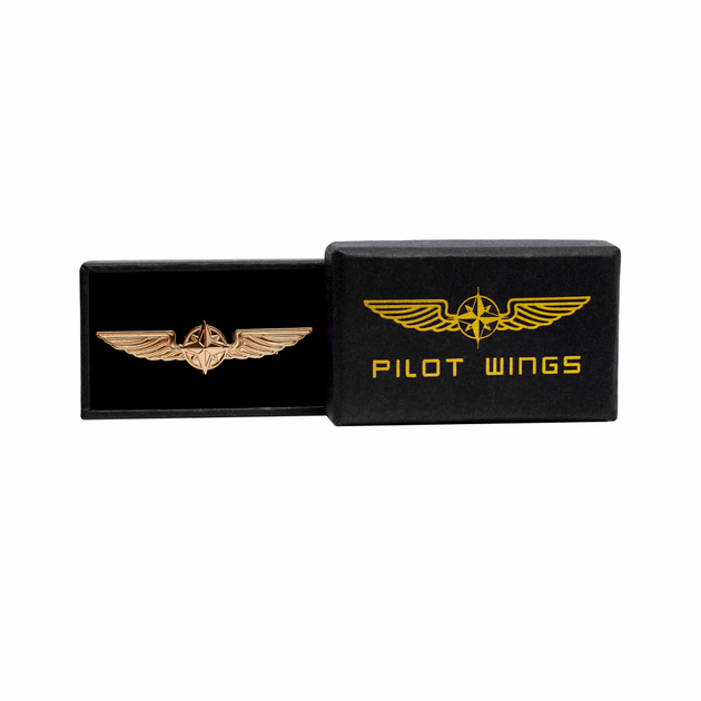 Значок авіаційний PILOT WINGS gold 5cm - зображення 2