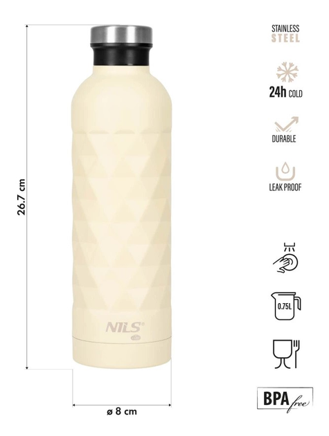 Butelka turystyczna Nils Camp NC3805 750 ml Beżowa (5908261682551) - obraz 2
