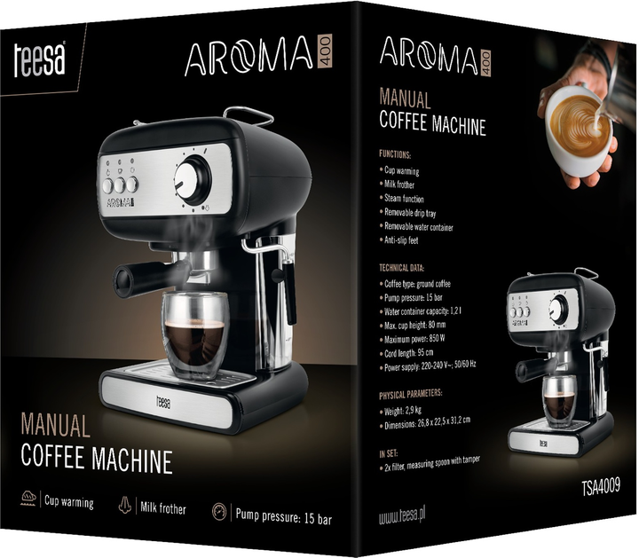 Ekspres do kawy kolbowy Teesa Aroma 400 (TSA4009) - obraz 5