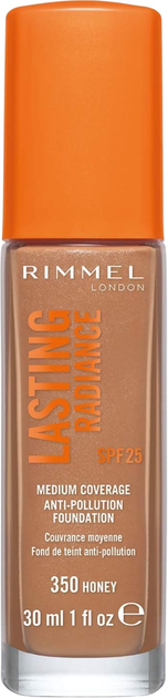 Podkład rozświetlający Rimmel Lasting Radiance Spf 25 350 Honey 30 ml (3614226493705) - obraz 1