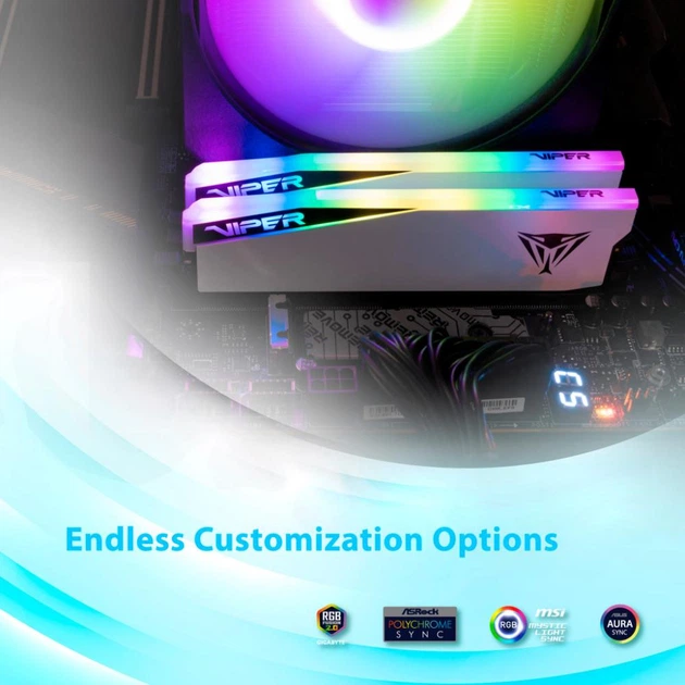 Оперативная память PATRIOT 32 GB (2x16GB) DDR5 7000 MHz Viper Elite 5 RGB (PVER532G70C38KW) - Фото 3 Оперативная память PATRIOT 32 GB (2x16GB) DDR5 7000 MHz Viper Elite 5 RGB (PVER532G70C38KW) - изображение 3