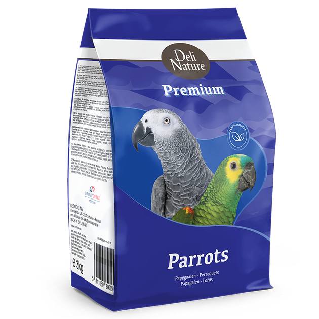 Повнораціонний преміум корм для папуг, збагачений фруктами Deli Nature Premium PARROTS 0,8 кг - Фото 1 Повнораціонний преміум корм для папуг, збагачений фруктами Deli Nature Premium PARROTS 0,8 кг - зображення 1