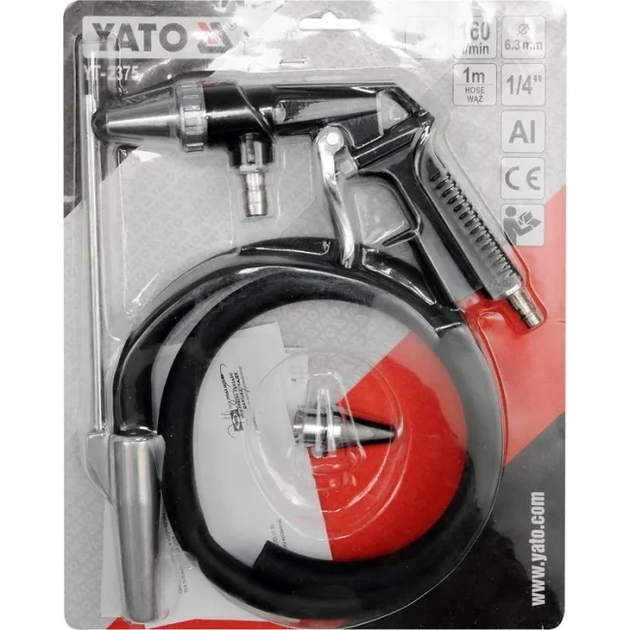 Пістолет піскоструйний YATO YT-2375 зі шлангом - зображення 2