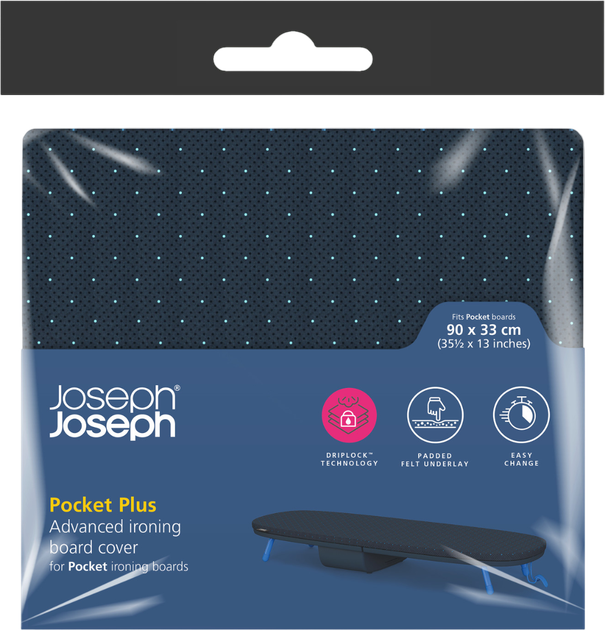 Покриття для прасувальної дошки Joseph Joseph Pocket Plus чорне 90 x 33 см (5028420004021) - зображення 3