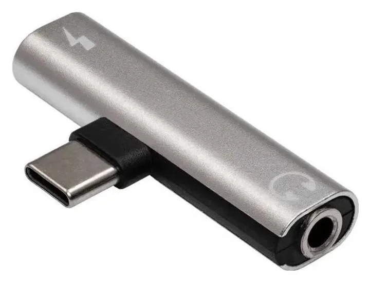 Adapter Akyga AK-AD-71 USB Type-C - USB Type-C/Jack 3.5 mm Silver (5901720139177) - obraz 1