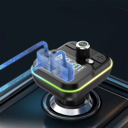 FM Модулятор Earldom ET-M86 PD18W/RGB 7 colors/1USB/1Type-C/1U-Disk/3.1A (Чорний) - изображение 5