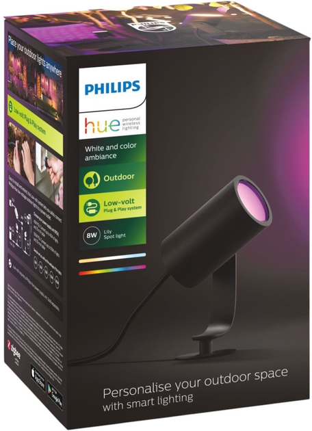 Reflektor zewnętrzny Philips Hue White and Colour Ambiance Lily Outdoor spot light (8718696167977) - obraz 5
