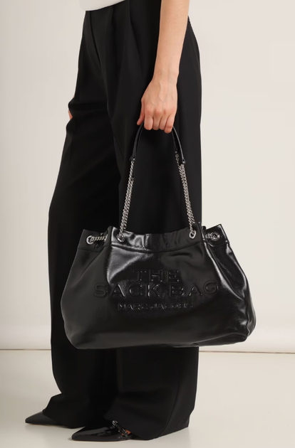 Женская кожаная сумка Marc Jacobs The Large Chain Sack Bag, чёрная - изображение 3